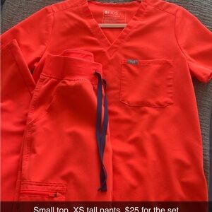 Figs Bright Red Scrub Ensemble